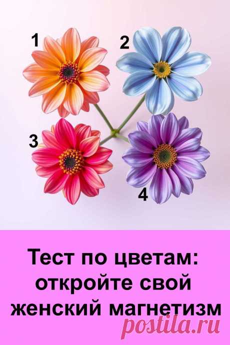 Женский магнетизм — это то, что нельзя объяснить словами. Это не только внешность, а особая энергия, которая идёт изнутри. Она может быть тёплой и заботливой, спокойной и гармоничной, яркой и зажигательной или глубокой и загадочной. В тесте по цветам легко увидеть, какие качества создают вашу притягательность.