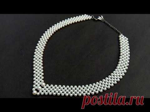 Изготовление простого жемчужного ожерелья // Учебник по ожерелью // Полезно и легко