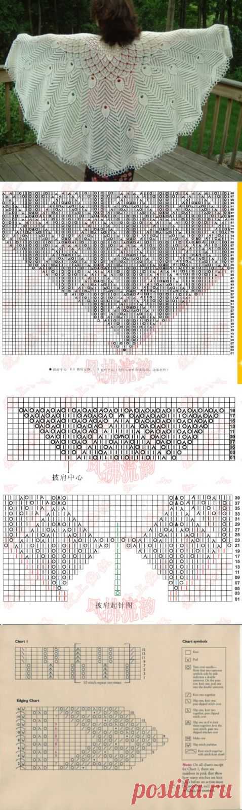 ШАЛЬ "ПАВЛИНЬИ ПЕРЬЯ" | Варварушка-Рукодельница