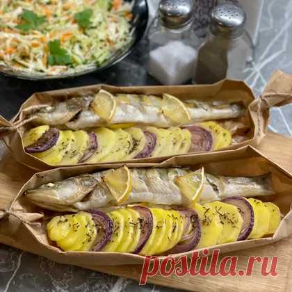 Рыбка в духовке с гарниром рецепт с фото пошаговый от Ирина Фаткулина - Овкусе.ру