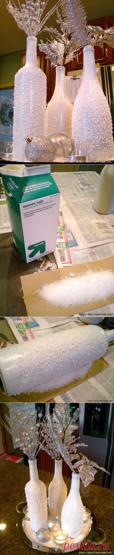 А теперь еще и потрясающие бутылки из соли! Мастер-класс.