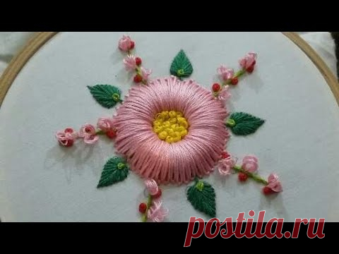Woven Wheel Rose turned into a Daisy or something * Hand Embroidery Design *