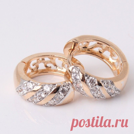 AliExpress Горящие товары / Отобранные продавцы, бесплатная доставка, скидки до 90%. Серьги женские позолоченные 18 карат с к...