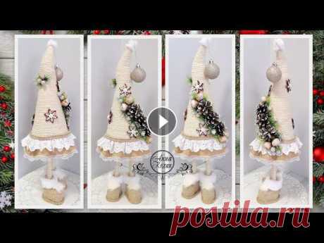 DIY????ЕЛОЧКА - ТОПОТУШКА из ВЕРЕВКИ, МЕШКОВИНЫ и ШИШЕК????НОВОГОДНИЙ ДЕКОР????Анна Кохан????Здравствуйте, друзья ,сначала хочу поздравить с первым дн...