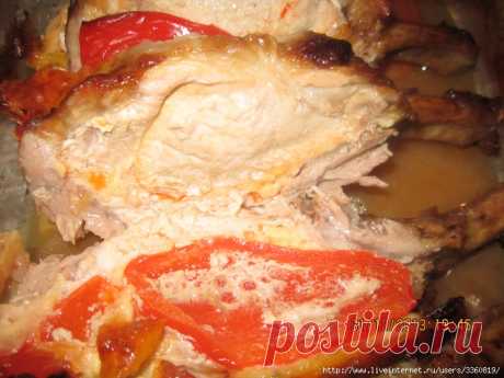 Мясо запеченое с перцем и грейпфрутом