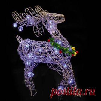 Рождественский олень из проволоки и гирлянды. Мастер-классы | Домохозяйка