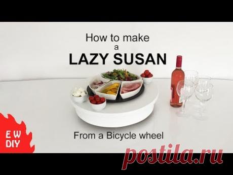 How to make a Lazy Susan using a bicycle wheel. - YouTube