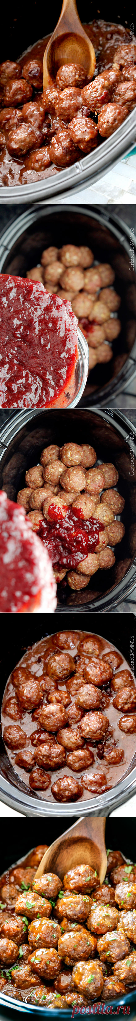 Sweet and Spicy Cranberry Meatballs (Slow Cooker)