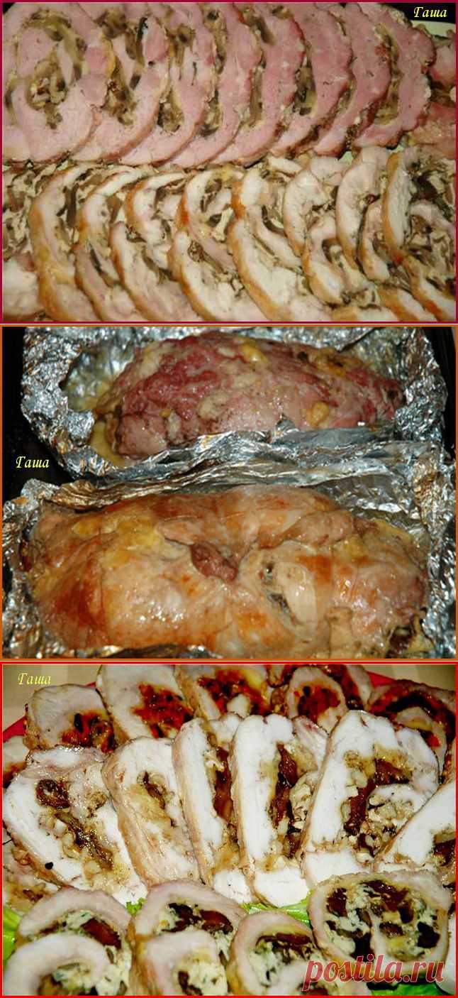 Свиной и куриный рулеты..