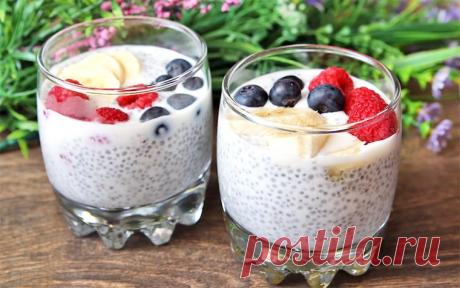 Диетический чиа-пудинг на кокосовом молоке