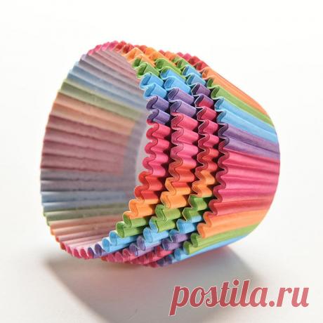 100 шт. радуга кекс бумажными вкладышами Сдобы Случаи Чашки Торт Выпечки пироги яйца лоток кухонные принадлежности Кондитерские украшения Инструменты купить на AliExpress