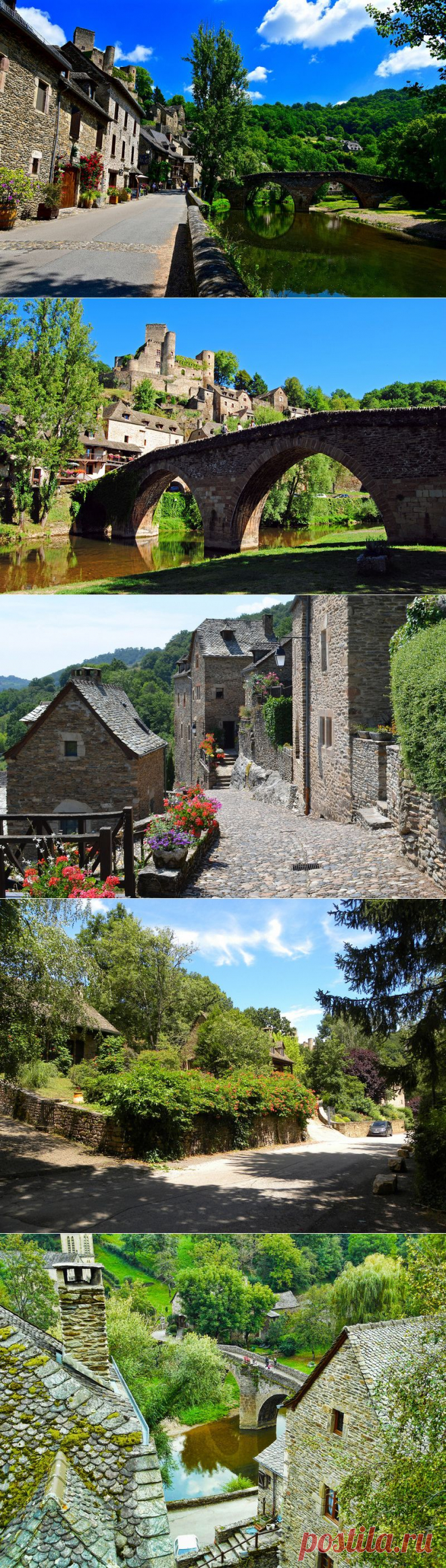 Деревня и замок Белькастель (Belcastel). Аверон, Франция.