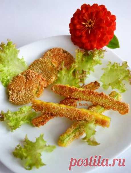 Кабачки в кляре с кунжутом