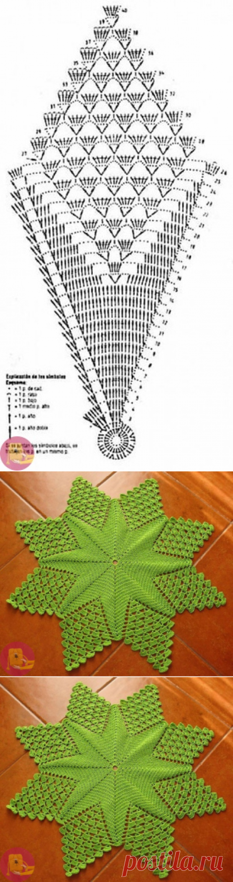 Звездный коврик крючком — Сделай сам, идеи для творчества - DIY Ideas