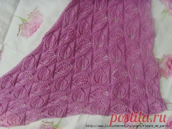 Шаль "Листики" в технике "вязаный пэчворк". Спицами. МК. / Обсуждение на LiveInternet - Российский Сервис Онлайн-Дневников