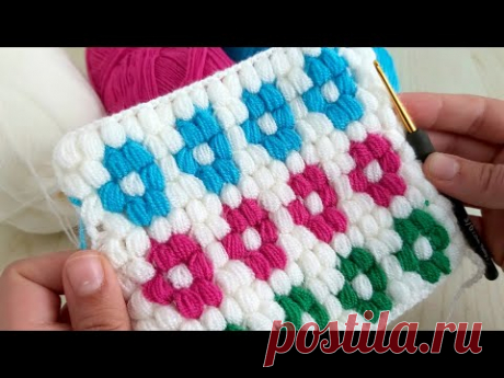 How to Crochet Stitch Blanket - Cok Güzel Battaniye Lif Yelek Modeli