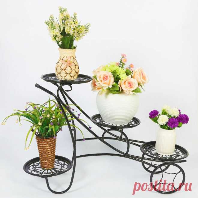4 Tier Metal Shelves Flower Pot Plant Stand Display Indoor Outdoor Garden - US$49.99