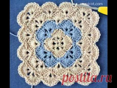 CROCHET GRANNY SQUARE FLOWER