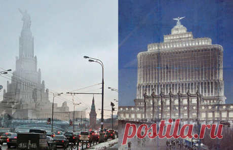 Как могла бы выглядеть Москва: Cтранные архитектурные проекты, которые остались только на бумаге