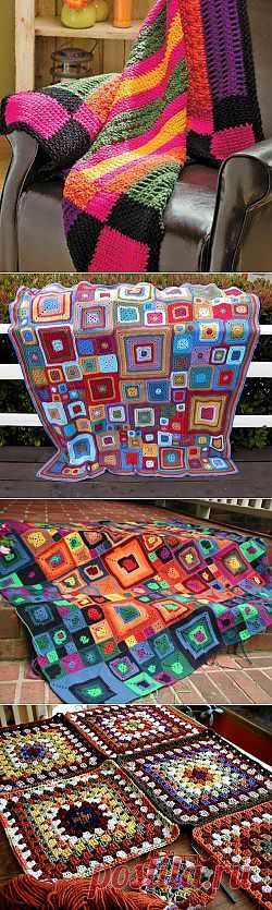 Как связать плед из квадратов | Дизайн  интерьера