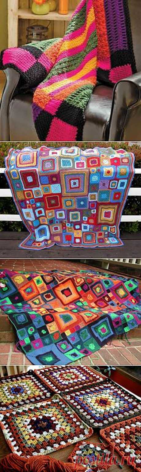 Как связать плед из квадратов | Дизайн  интерьера