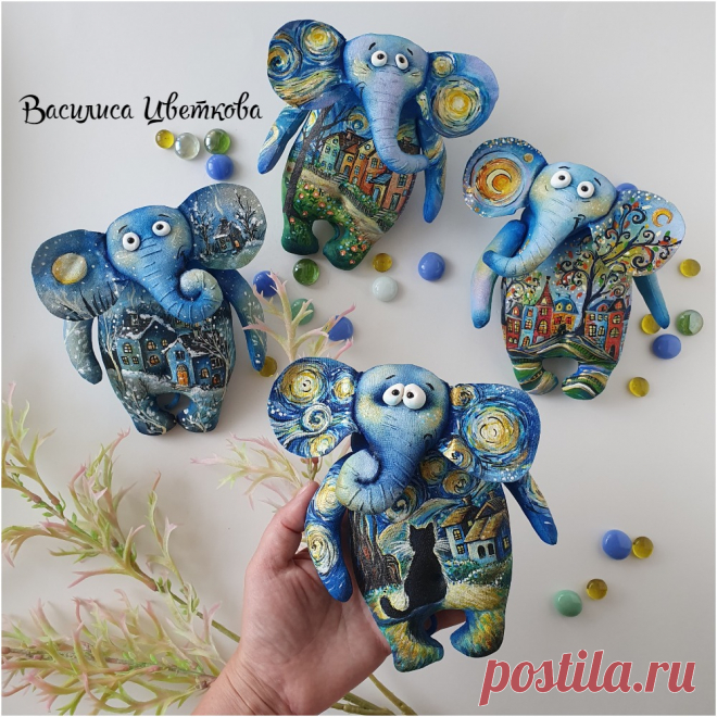 Синий слон. Слоник #слон #слоник #синийслон #слоняшки #текстильнаягрушка #грунтованныйтекстиль #ручнаяработа #хендмейд