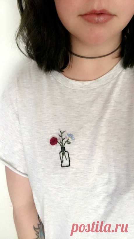 Ненавязчивая вышивка на одежде. Подборка симпатичных работ. | Handmade для всех | Яндекс Дзен