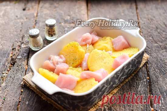 Картошка запечённая с мясом в молоке в духовке, рецепт с фото