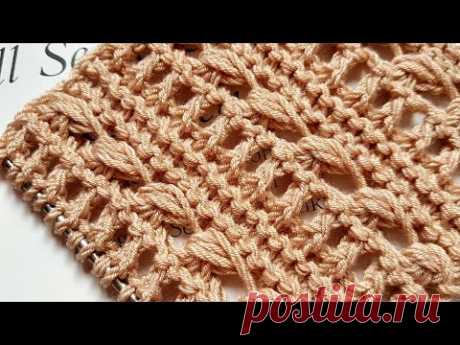 Идея оригинального секционного узора из классной пряжи 🌹 knitting pattern.