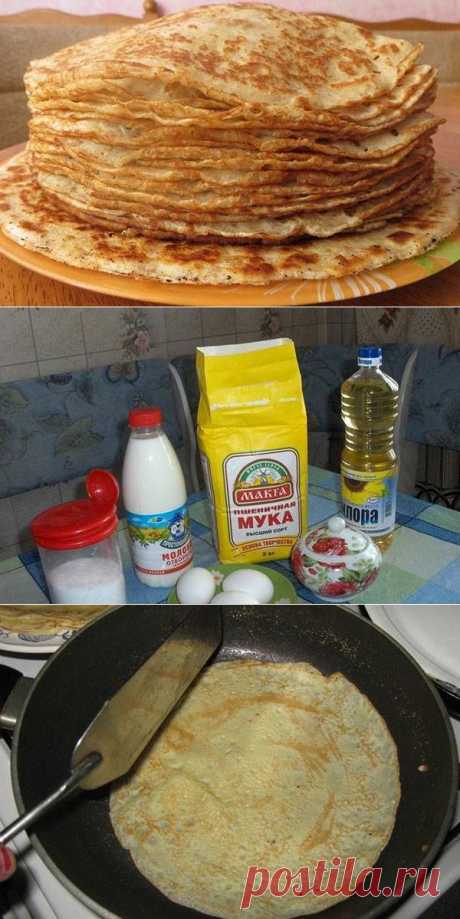 Быстрые блины на молоке, рецепт