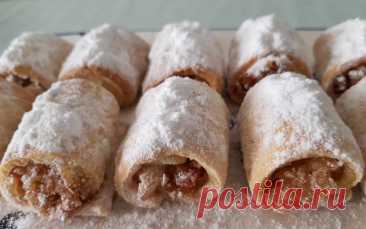 Вкуснейшие рулетики с яблоками на скорую руку — Домашняя кулинария