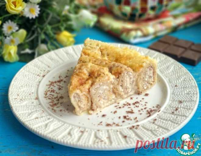Блины с творогом под яично-сметанной заливкой – кулинарный рецепт