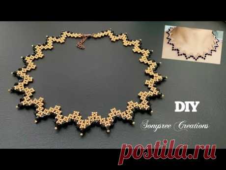 Zigzag Necklace || DIY Beaded Necklace