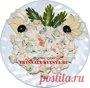 Салат крабовые палочки рис яйца. Рисовый салат с крабовыми палочками. | Вкусная кухня