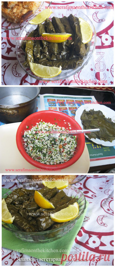 Яланжи. Вегетарианская долма в виноградных листьях. Арабская кухня.