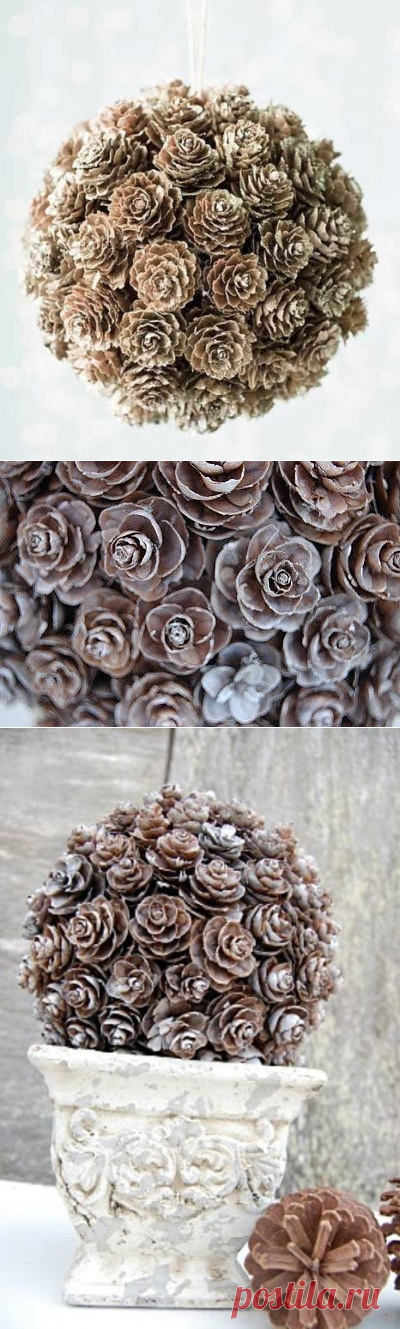 Декоративный шар из шишек — Сделай сам, идеи для творчества - DIY Ideas