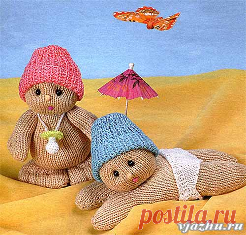 Вязаные спицами пупсы