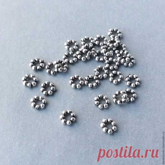 Купить _Бусины спейсеры серебро 925 черненое разделители см.описание и фото - разделители спейсеры