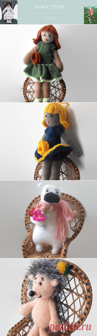 Crochet toys crochet dolls. Hand made toys. von Ninastoy auf Etsy