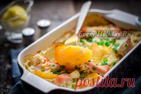 Картошка запечённая с мясом в молоке в духовке, рецепт с фото