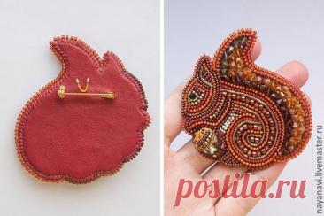 Создаем брошь "Белочка с желудем"