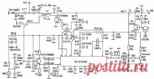 DSB радиостанция на К174ХА2 - Радиостанции,трансиверы - Схемы радиолюбителю - RA1OHX-Cайт радиолюбителя