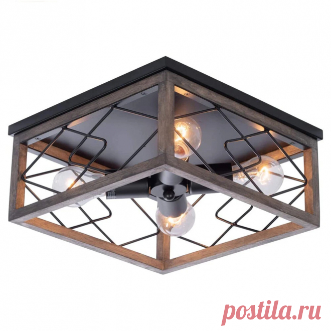 E26/e27 flush retro mount ceiling light vintage industrial lamp living room kitchen 110-240v Sale - Banggood.com