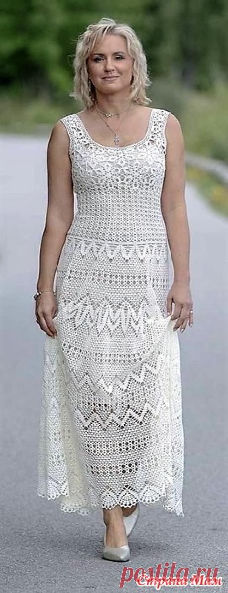 Шикарный сарафан кремового цвета. - Все в ажуре... (вязание крючком) - Страна Мам