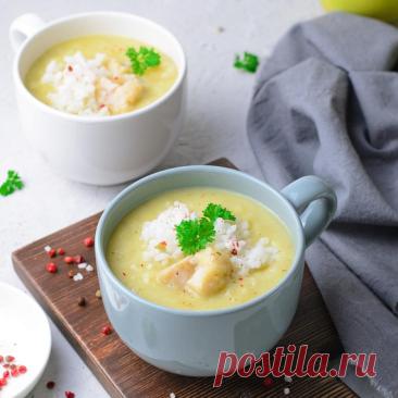 Суп-пюре из цукини с рисом и рыбой