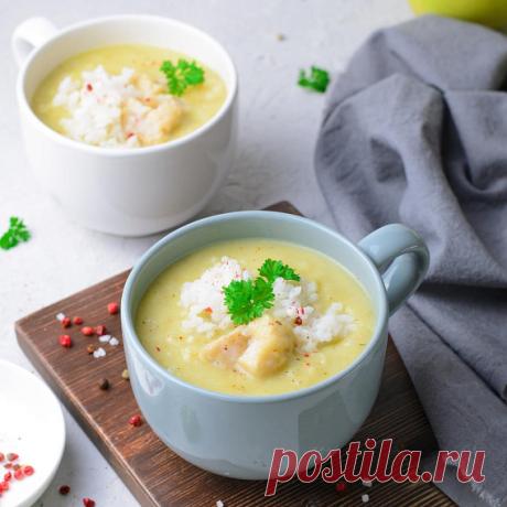 Суп-пюре из цукини с рисом и рыбой
