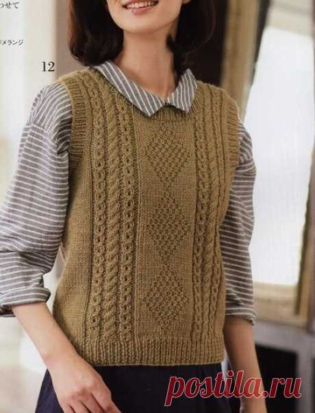 Азиатские жилеты спицами со схемами | Галина Knitting | Яндекс Дзен
