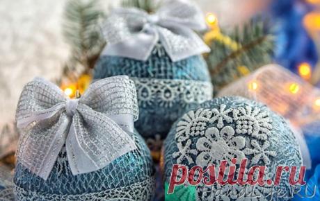 Декор шаров, кружево (видео) / Новый год!