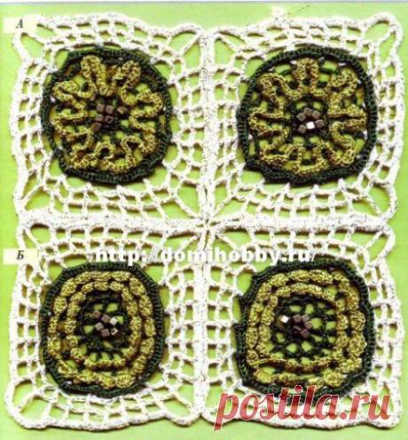 Вязание крючком мотивов с цветами / Handmade / 1. Крючкотворные Мотивы / Pinme.ru / Ольга Захарова-Черных