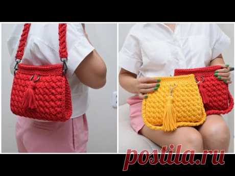 Beautiful crocheted handbag in 2 hours. A lesson for beginners Красивая вязаная сумка за 2 часа